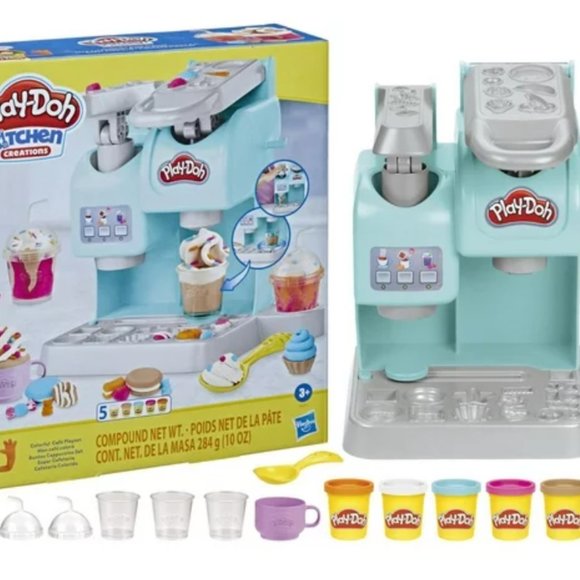 2 BUNDLE*Play-Doh Kitchen Creations Colorful Cafe Playset with 5 Modeling Colors - Picture 9 of 11